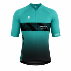 Maillot Cycliste UNLOCK Performance – Turquoise & Noir