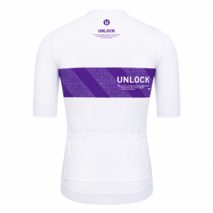 Maillot Cycliste UNLOCK Signature – Blanc & Violet