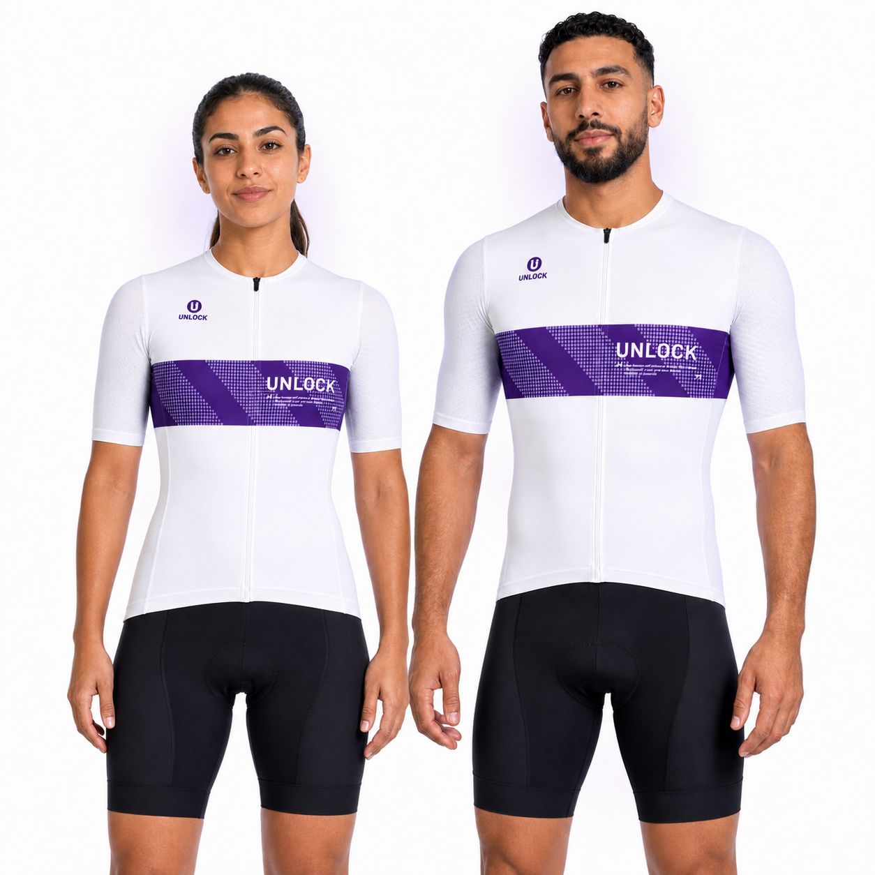 Maillot Cycliste UNLOCK Signature – Blanc & Violet
